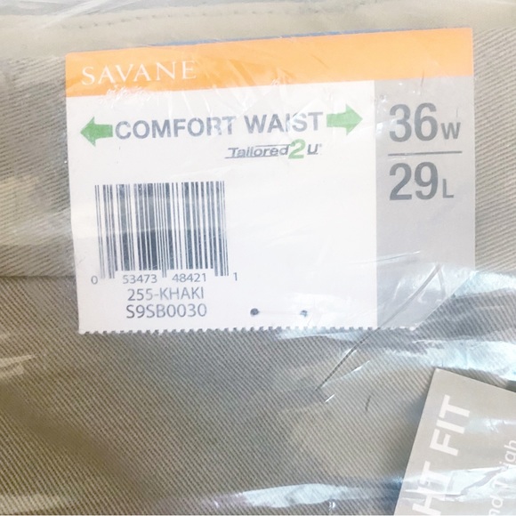 Savane Performance Chino Comfort Waist Straight Fit Khakis 29x36 - Picture 3 of 7
